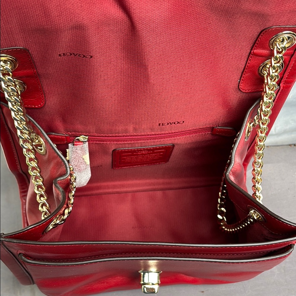 Coach Ladies Red Leather Shoulder Ranger Bag-Wow! - Picture 7 of 9